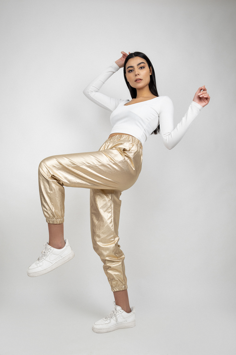 FAUX LEATHER JOGGERS